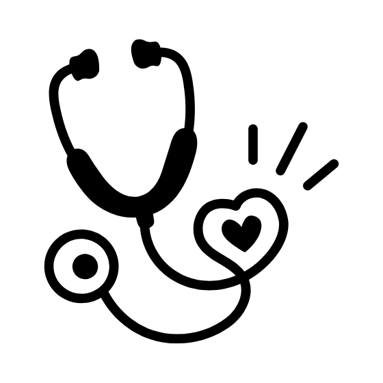 Ilustración: estetoscopio escuchando un corazón